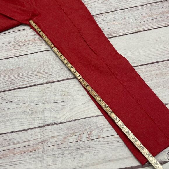 Diane Von Furstenberg Red Pants High Waist Tapered Leg Skinny Ankle Size 8 - Picture 7 of 11